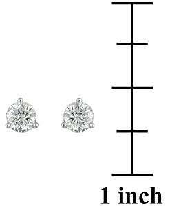 Platinum 3/4ct TDW Diamond Stud Earrings (G-H, I1)