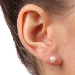 DaVonna 14k Gold Children's Akoya Pearl Stud Earrings (5 mm)