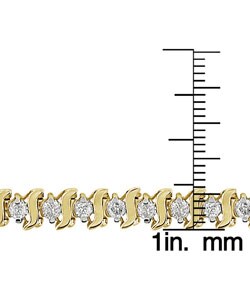 14k Yellow Gold 3ct Diamond Tennis Bracelet (I-J, I2-3)