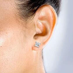 14k Gold 2ct TDW Princess-cut Premier Diamond Stud Earrings (G-H, SI1-SI2)