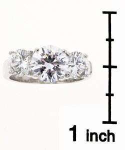 Sterling Silver 3-stone CZ Ring