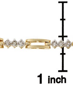 14k Yellow Gold 1ct Diamond 3-stone Link Bracelet