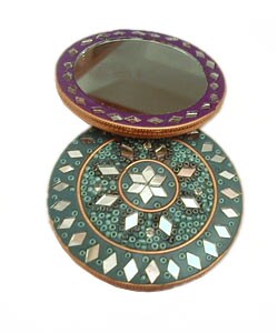 Set of 6 Purse Mirrors with Satin Pouches (India)