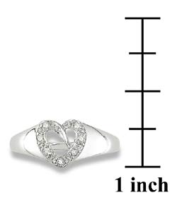 14k White Gold Diamond Heart Ring