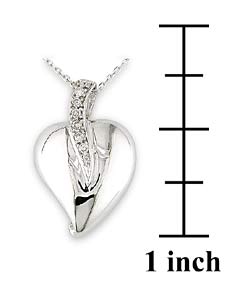 14-kt. White Gold Diamond Heart Pendant