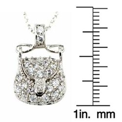 Icz Stonez Sterling Silver CZ Purse Pendant