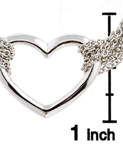 Sterling Silver Heart Pendant Strand Necklace