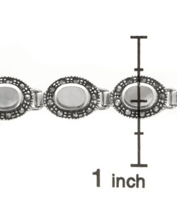 Sterling Silver Marcasite Mother of Pearl Bracelet