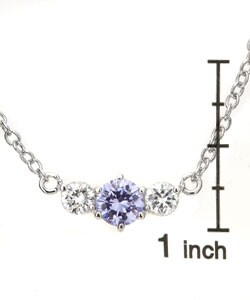Icz Stonez Sterling Silver Clear and Lavender CZ Pendant