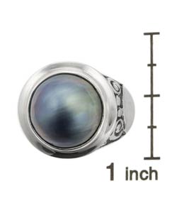 Sterling Silver Mabe Cultured Pearl Ring