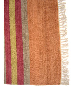 Kilim Hand-woven Ivory/Brick Silk Rug 8' x 10' (India)
