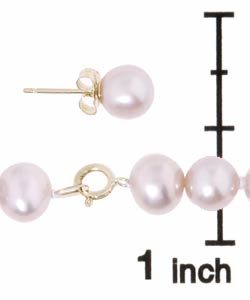 Cultured Freshwater Pink Pearl 3-piece Set (6-6.5 mm) (Set of 3)