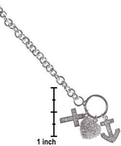 Sterling Silver 3-charm Cubic Zirconia Bracelet