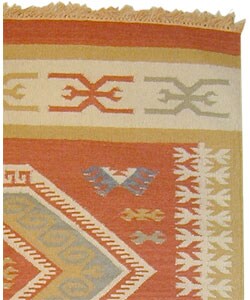 Double Diamonds Flat-weave Wool Rug (8' x 10')