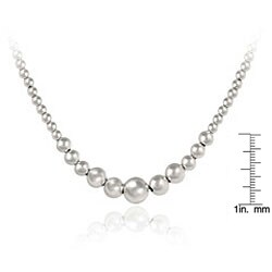 Sterling Silver 16-inch Bead Necklace