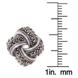 Sterling Silver Marcasite Love Knot Earrings
