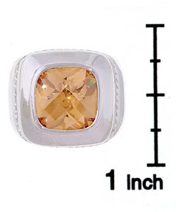 Icz Stonez Rhodium-plated  Sterling Silver Square CZ Ring