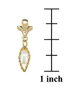 10k Yellow Gold Rice Pearl Earrings