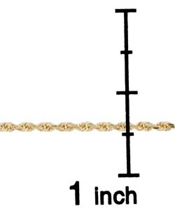 14k Yellow Gold 24-inch Diamond-cut Rope Chain (1.75 mm)