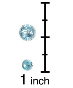 Sterling Silver Blue Cubic Zirconia Earrings (Set of 2)