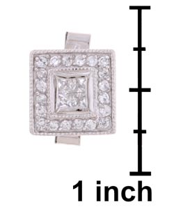 Icz Stonez Sterling Silver CZ Square Cuff Links