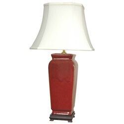 Porcelain Oxblood Vase Oriental Lamp (China)