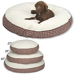 Poly/ Sherpa Red Plaid 35-inch Pet Bed