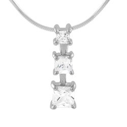 Tressa Sterling Silver CZ Past Present Future Pendant