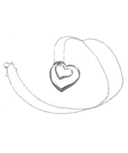 Sterling Silver Double-heart Pendant