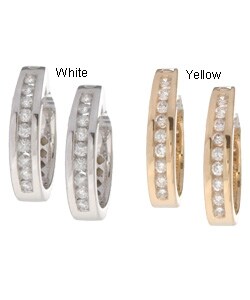 14-kt. Gold & 1/4-ct Diamond Hoop Earrings ( H-I, I2 )