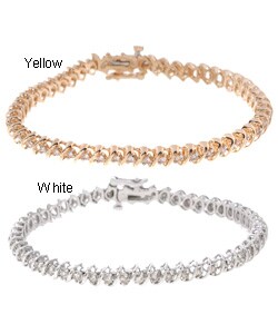 14k Gold 2ct TDW Diamond Spiral Tennis Bracelet (J, SI1)