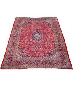 Iranian Kashan Hand-knotted Red Rug (9'6 x 12'10)