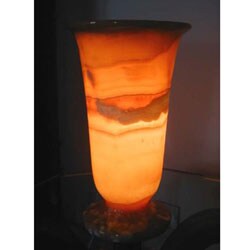 Handcrafted Alabaster Lotus Lamp (Egypt)
