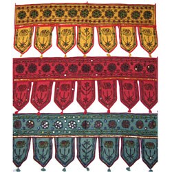 Cotton Rajastani Mirrored Window/ Door Toran (India)