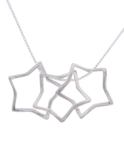 Sterling Silver Interlinking Stars Necklace