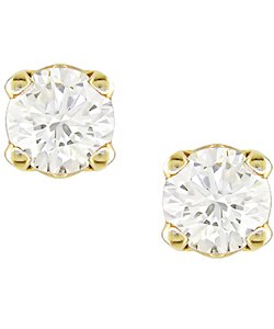 14-kt. Gold 1/10 Ct. TDW Diamond Child Stud Earrings Closed Screw Back (I-J/ I1-I2)