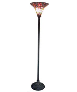 Tiffany-style Rose Torchiere