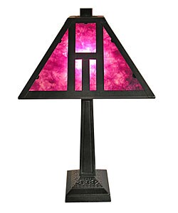 Mission-style Purple Mica Desk Lamp