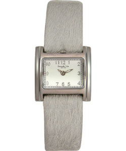 Kenneth Cole Women's White Faux Fur Strap Watch