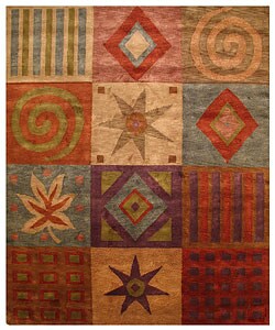Hand Knotted Wool Panel Soho Rug (9' x 12')