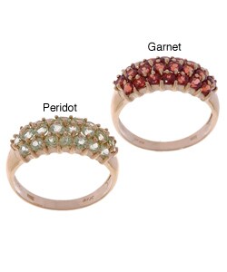 10kt Yellow Gold Triple Row Gemstone Ring