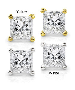 14k Gold 1ct TDW Princess-cut Premier Diamond Stud Earrings (G-H, SI1-SI2)