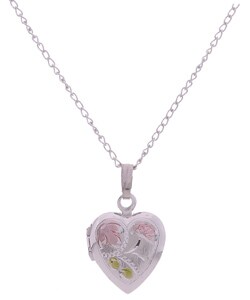 Sterling Silver Children's Tri-Color Heart Locket