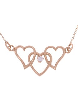 14k Goldfill 2 mm Cubic Zirconia Heart Pendant
