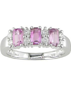 14-kt. White Gold Pink Tourmaline 1/6 Ct. Diamond Ring