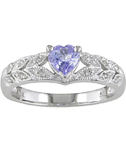 14k White Gold Diamond Tanzanite Ring