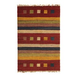 Flatweave Rambler Rusty Red Hemp Rug (5' x 8')