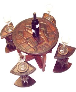 Handcrafted Elephant Table Set (Ghana)