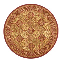 Hand-tufted Baktarri Red / Beige Wool Rug (6' Round)
