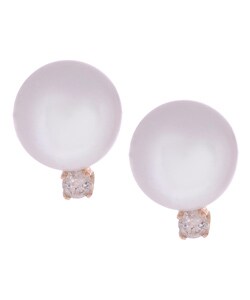 DaVonna 14k Gold Akoya Cultured Pearl Diamond Earrings